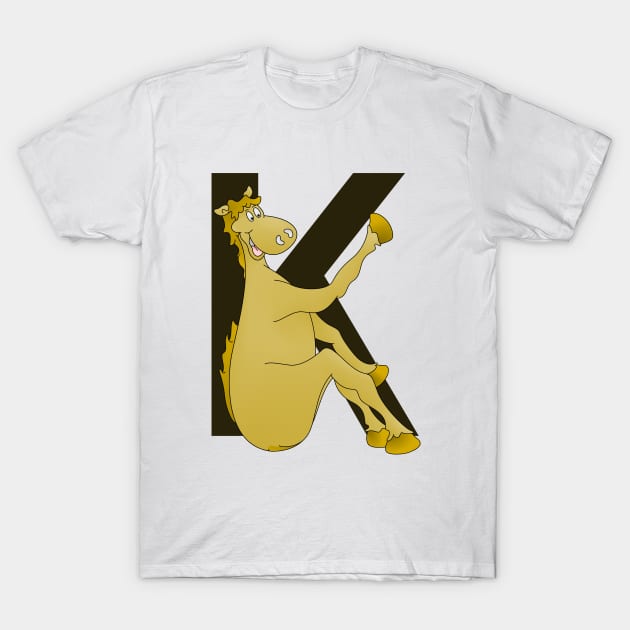 Pony Monogram Letter K T-Shirt by mailboxdisco